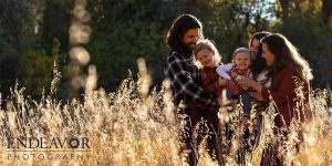 family photograph in fort collins at sunset in grass