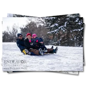family sledding photos at Edora Park Fort Collins