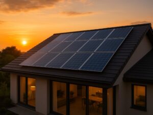 Home with solar panels