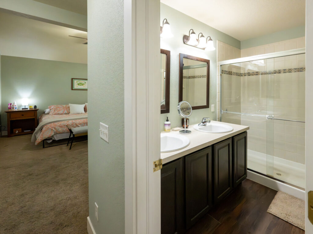 real estate photo main bedroom and bath